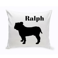 JDS Personalized Gifts Personalized English Bulldog Classic Silhouette Throw Pillow JMSI2507